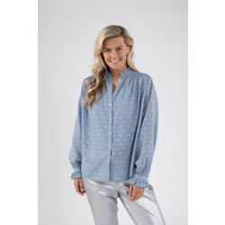 Nukus Jenna blouse lurex ice blue