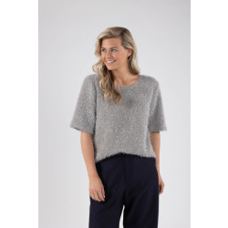 Nukus Octavia top lurex silver