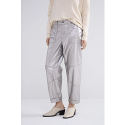 Summum 4s2693-12105 loose tapered pants foil coated