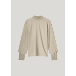 Summum 3s5009-30644 130 smocked top fine lurex jersey dune
