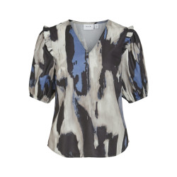 Vila Vimalli 24 v-neck top #7 s ecru dessin