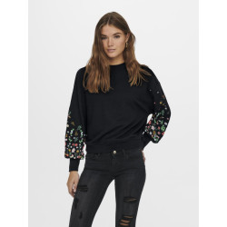 Only Onlbrooke l/s o-neck flower swt noo
