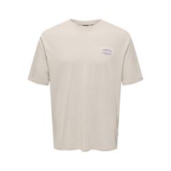 Only & Sons Onskeane rlx ss print tee noos beige