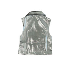 Dutch Dream Denim Meiden gilet kahawa metallic