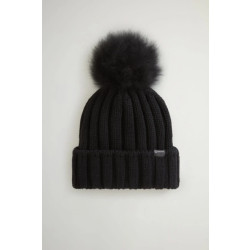 Woolrich Women beanie cashmere pom pom