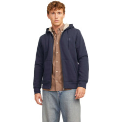 Jack & Jones Jprblumason teddy sweat zip ln night sky