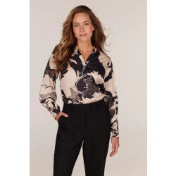 Jansen Amsterdam W24 blouse cristina wgp168 00/0131 sand black