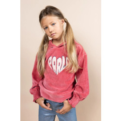 MAYCE Meisjes hoodie rib velours rouge