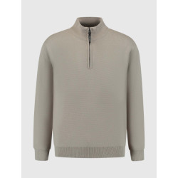 Pure Path Oversized half-zip milano knitwear sweater