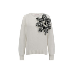 Studio Anneloes Valerie chunky flower pullover off-white