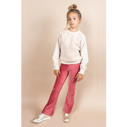 MAYCE Meisjes flair broek rib velours rouge