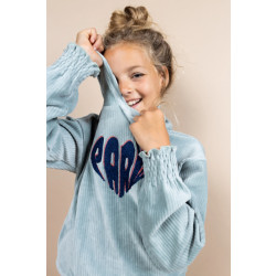 MAYCE Meisjes hoodie rib velours powder