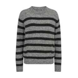 Mos Mosh 165660 818 mosmosh mmthora stripe crewneck knit sharkskin