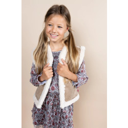 MAYCE Meisjes teddy gilet dessert