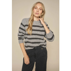 Mos Mosh 165660 thora stripe crewneck knit