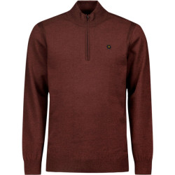 No Excess Pullover half zip 2 coloured melang rusty