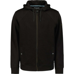 No Excess Sweater hooded full zipper double l black