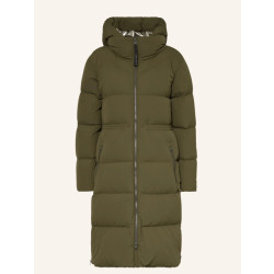 Woolrich Women matt stretch long puffer parka dark