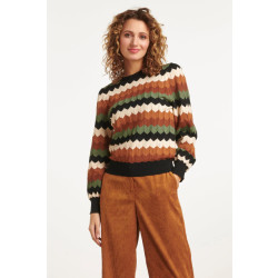 Smashed Lemon 23595 retro grafische gebreide top |