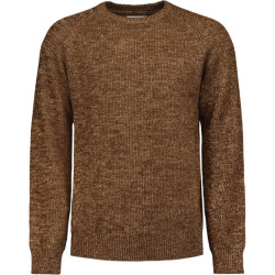 No Excess Pullover crewneck 3 coloured rib brown