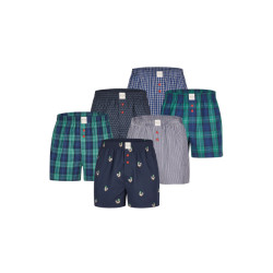 Phil & Co Wijde boxershorts heren geweven katoen multipack 6-pack d405