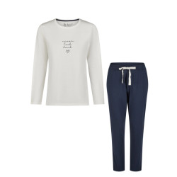 By Louise Essential dames pyjama set lang katoen off-white