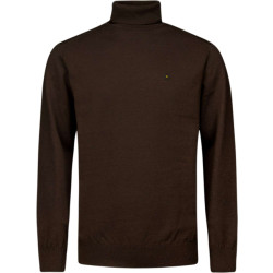 No Excess Pullover rollneck 2 coloured melang brown