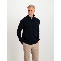 Saint Steve Cas 19480 dark navy heren zip trui