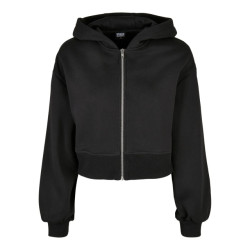 Urban Classics Dames korte oversized hoodie met volledige ritssluiting