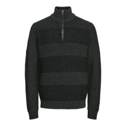 Jack & Jones Jjhugo knit half zip antraciet