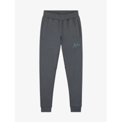 Malelions Jongens joggingbroek striped signature dark grey ice blue