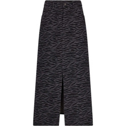 Co'Couture Zebracc denim slit skirt black