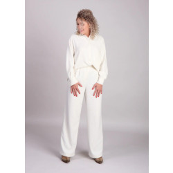 Modström Off white boucle wide leg pantalon karter