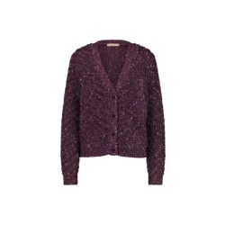 Studio Anneloes Iris chunky glitter cardigan aubergine