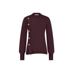 Studio Anneloes Lovis button pullover aubergine