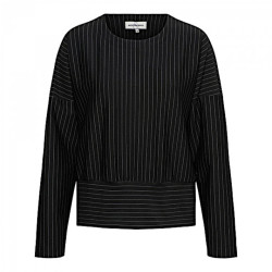 &Co Woman Top danila pinstripe punta black