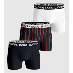 Björn Borg Björn borg heren boxershorts 3-pack – zwart, wit en navy met -zwarte strepen – slim-fit