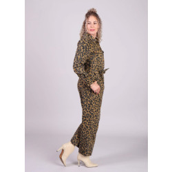 FRNCH Adelice jumpsuit denim luipaard