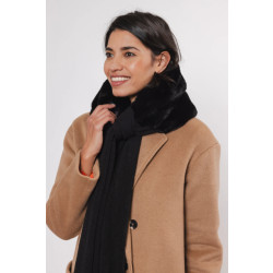 Rino & Pelle Vlien.7002412 scarf with faux fur detail black