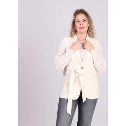 Grace & Mila Nommy gilet strikceintuur off white