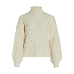 Vila Virandi ls roll neck knit ecru