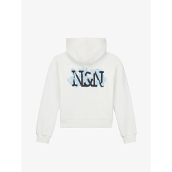 Nik & Nik Meisjes hoodie lacie off white sky blue