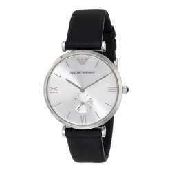 Emporio Armani Leren horloge met stalen kast 40mm