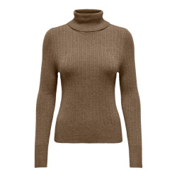 Only Onllea ls roll neck knt taupe