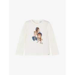 Mayoral Meisjes shirt longsleeve natural navy