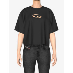 Diesel Dames shirt t-buxt-crop-od zwart