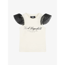 Karl Lagerfeld Meisjes shirt ecru zwart