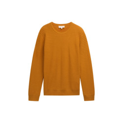 Tom Tailor Structure crewneck knit oker
