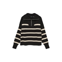 Vero Moda vmsaba stripe ls highneck blouse ga 10269246 black stripes