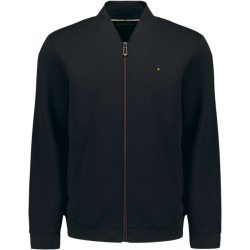 No Excess Sweater full zipper pique bomber black